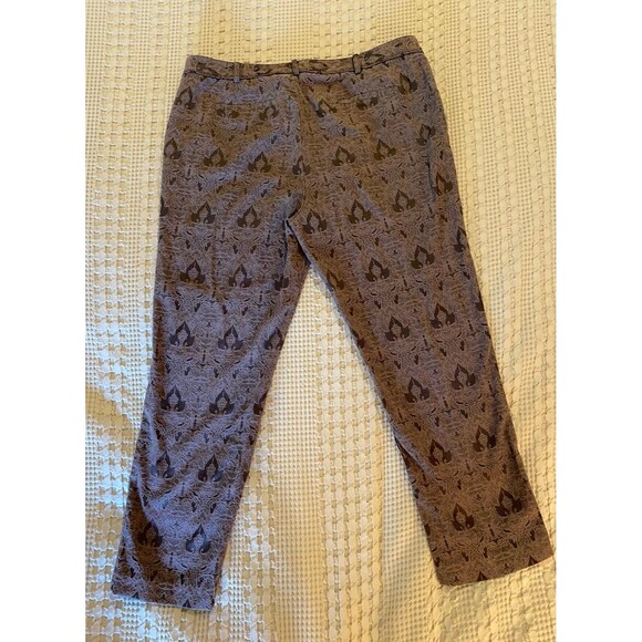 Worthington Womens Patterened Brown Plus Size 18 Cropped Pants - Picture 4 of 9